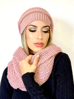 Vendedor IndicadoConjunto Tricot Gorro Cachecol Infinito Macio Lã Tendencia Inverno Moda