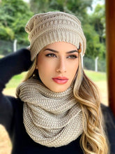 Vendedor IndicadoConjunto Tricot Gorro Cachecol Infinito Macio Lã Tendencia Inverno Moda