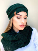 Vendedor IndicadoConjunto Tricot Gorro Cachecol Infinito Macio Lã Tendencia Inverno Moda