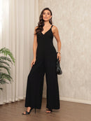 Macacão Pantalona Feminino com Alça Ajustável e Bolsos em Tecido Marrant – Elegante e Confortável