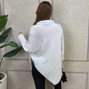Vendedor IndicadoPoncho Feminino Bico Mousse Tricot Liso Gola Alta Casaco Lã Inverno