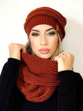 Vendedor IndicadoConjunto Tricot Gorro Cachecol Infinito Macio Lã Tendencia Inverno Moda