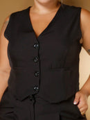 Vendedor Indicado
Conjunto De Alfaiataria Feminino Colete + Calça Moda Casual/Social Plus