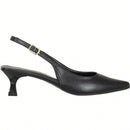 Sapato Feminino Scarpin Slingback Bico Afinado Salto Baixo Clássico Elegante
