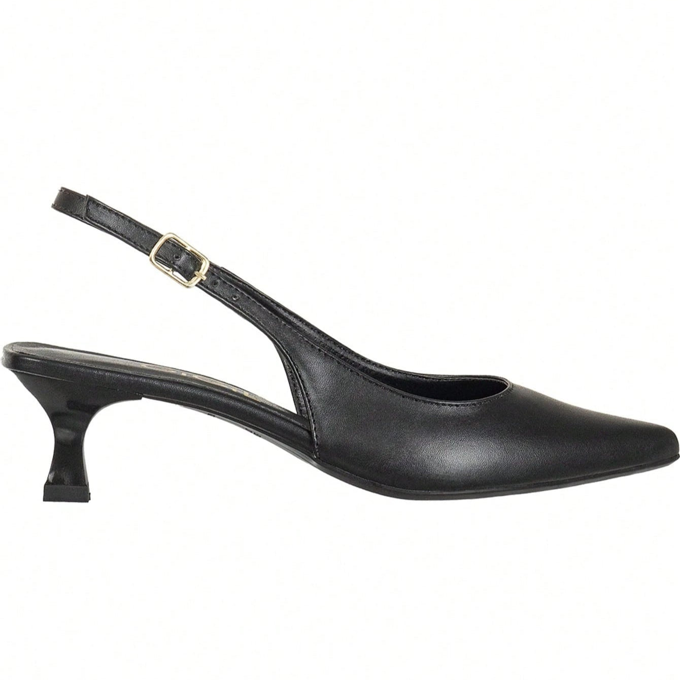 Sapato Feminino Scarpin Slingback Bico Afinado Salto Baixo Clássico Elegante