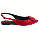 Sapatilha Feminina Slingback Vermelho Rubi – Elegante, Casual e Super Confortável