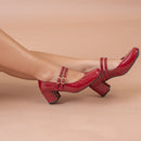Scarpin Feminino Mary Jany Salto Bloco e Bico Quadrado Retrô