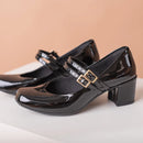 Scarpin Feminino Mary Jany Salto Bloco e Bico Quadrado Retrô