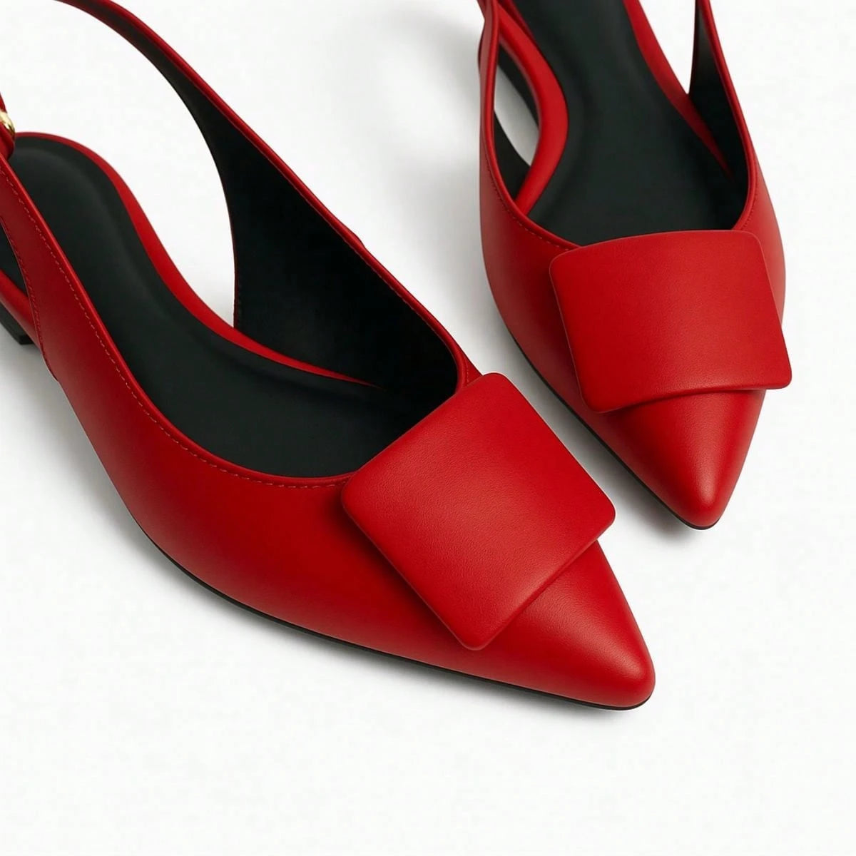 Sapatilha Feminina Slingback Vermelho Rubi – Elegante, Casual e Super Confortável