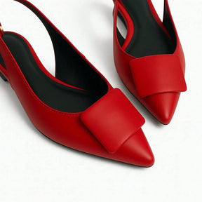 Sapatilha Feminina Slingback Vermelho Rubi – Elegante, Casual e Super Confortável