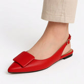 Sapatilha Feminina Slingback Vermelho Rubi – Elegante, Casual e Super Confortável