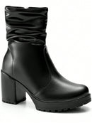 Bota Tratorada Feminina Cano Curto Enrugada | Looks Cheios de Estilo
