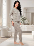 Pijama Feminino de Suede Estampado Inverno | Calça e Blusa de Manga Longa Confortável
