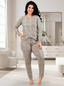 Pijama Feminino de Suede Estampado Inverno | Calça e Blusa de Manga Longa Confortável