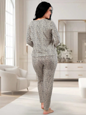 Pijama Feminino de Suede Estampado Inverno | Calça e Blusa de Manga Longa Confortável