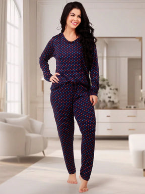 Pijama Feminino de Suede Estampado Inverno | Calça e Blusa de Manga Longa Confortável