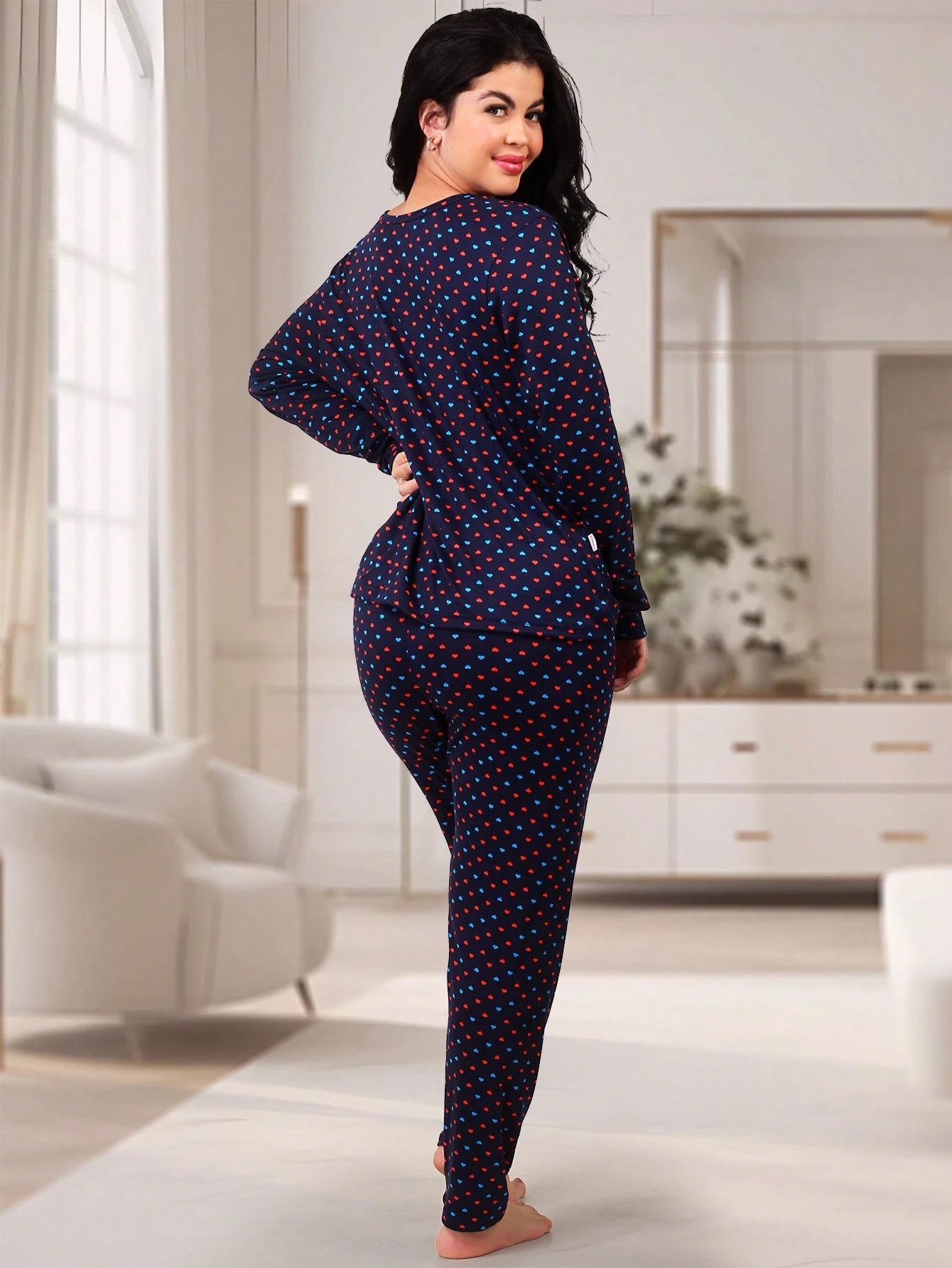Pijama Feminino de Suede Estampado Inverno | Calça e Blusa de Manga Longa Confortável