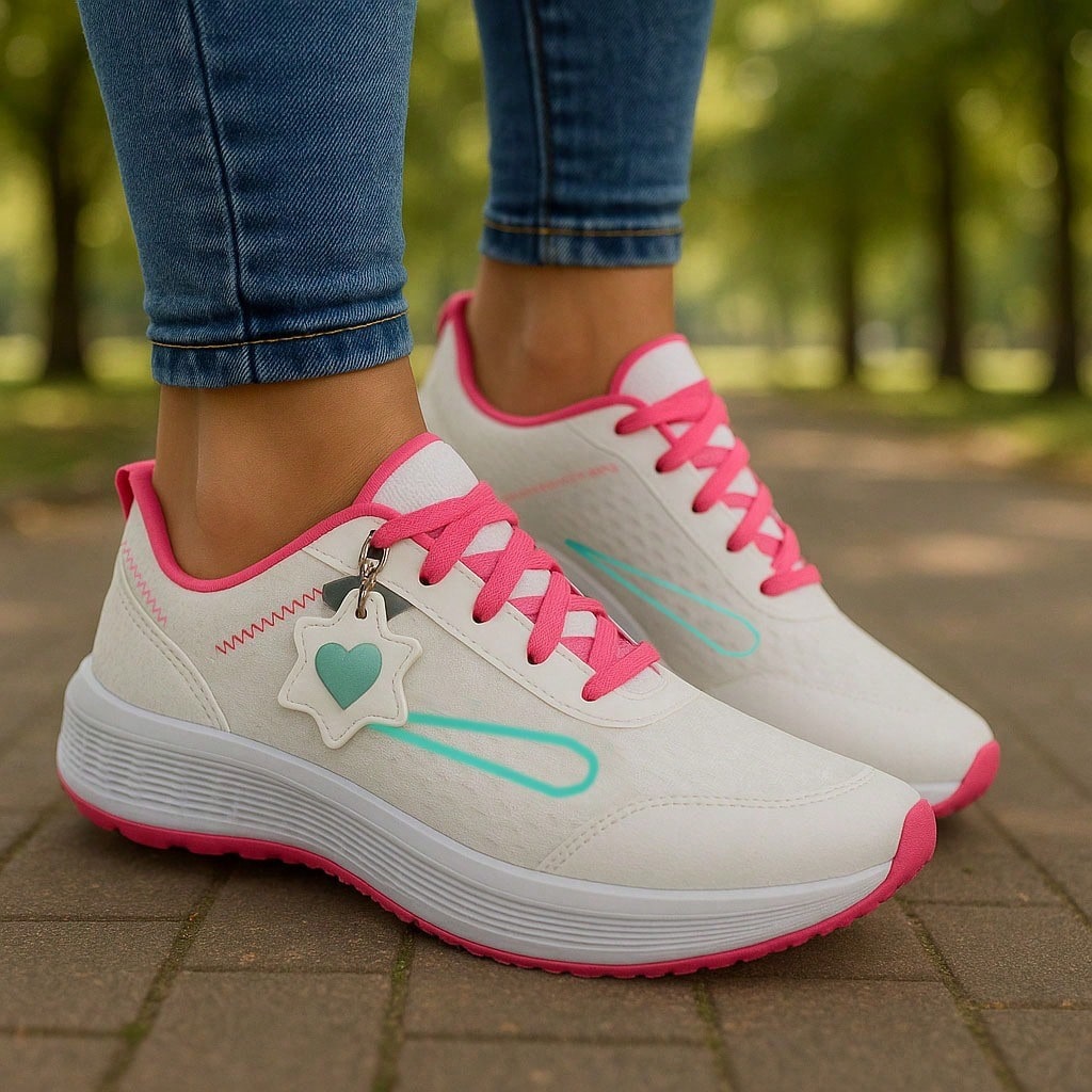 Tênis Feminino Running Fitness Casual Leve e Confortável para Academia e Dia a Dia