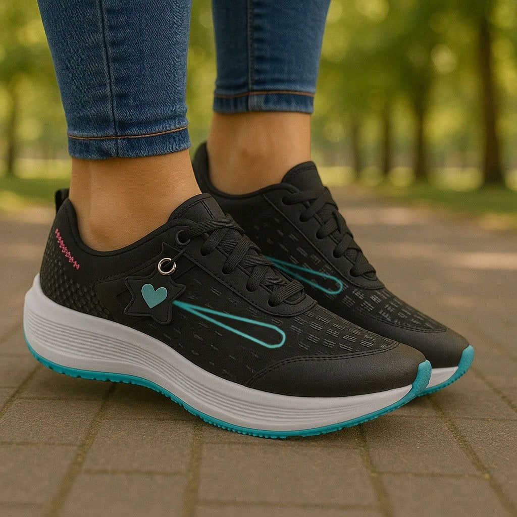 Tênis Feminino Running Fitness Casual Leve e Confortável para Academia e Dia a Dia