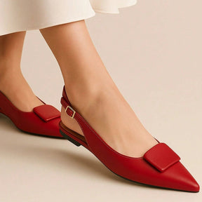 Sapatilha Feminina Slingback Vermelho Rubi – Elegante, Casual e Super Confortável