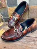 Mocassim Feminino Clássico Confortável com Detalhe Em ABS e Textura Croco