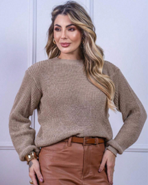 Blusa Feminina de Tricot Katy com Manga Bufante | Elegância e Conforto para o Inverno