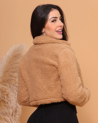 Casaquinho teddy feminino pelucia dentro e fora