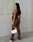 Conjunto Feminino Canelado Tomara Que Caia Com Bojo - Mel