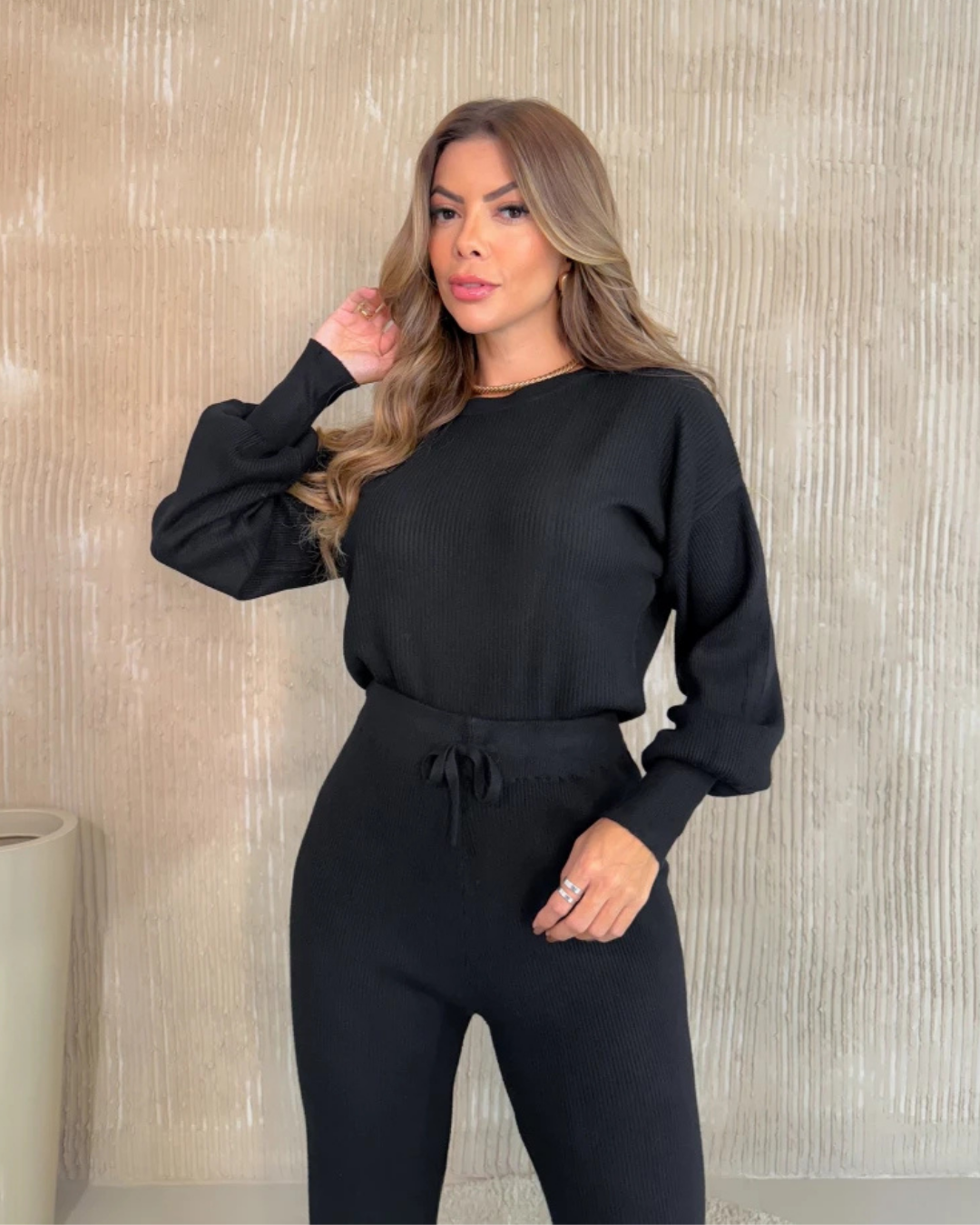 Conjunto Feminino Tricot Modal Canelado | Elegância e Conforto em Um Só Look