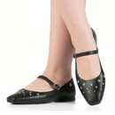 Sapatilha Feminina Bico Quadrado Apliques Tacha - Laura