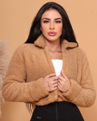 Casaquinho teddy feminino pelucia dentro e fora