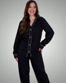 Pijama Americano Feminino Inverno | Manga Longa e Calça Confortável para Noites Frias