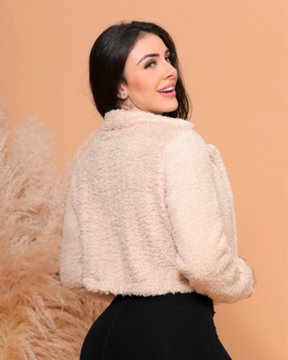 Casaquinho teddy feminino pelucia dentro e fora