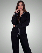 Pijama Americano Feminino Inverno | Manga Longa e Calça Confortável para Noites Frias