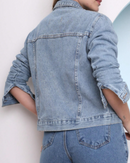 Jaqueta jeans feminina Clássica 100% algodão - Maísa