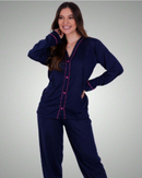 Pijama Americano Feminino Inverno | Manga Longa e Calça Confortável para Noites Frias