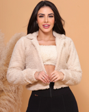 Casaquinho teddy feminino pelucia dentro e fora