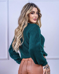 Blusa Feminina de Tricot Katy com Manga Bufante | Elegância e Conforto para o Inverno