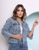 Jaqueta jeans feminina Clássica 100% algodão - Maísa