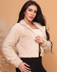 Casaquinho teddy feminino pelucia dentro e fora