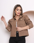 Jaqueta jeans feminina Clássica 100% algodão - Maísa