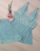 Baby Doll Canelado Renda Conforto Yasmin