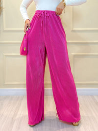 IN FASHION Calça feminina plissado Pantalona plissado Calça Feminina Novo