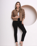 Jaqueta jeans feminina Clássica 100% algodão - Maísa