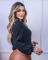 Blusa Feminina de Tricot Katy com Manga Bufante | Elegância e Conforto para o Inverno