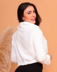 Casaquinho teddy feminino pelucia dentro e fora