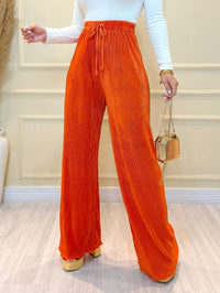 IN FASHION Calça feminina plissado Pantalona plissado Calça Feminina Novo