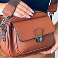 Bolsa Feminina Crossbody Pequena com Alça de Ombro Ajustável Marrom