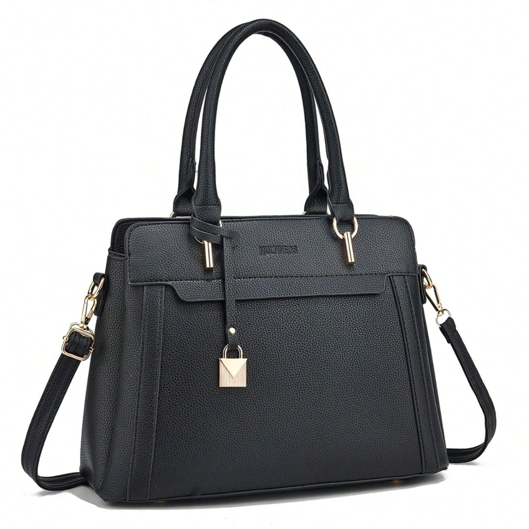 Bolsa Feminina Grande de Mão com Alça Lateral Vintage Preta