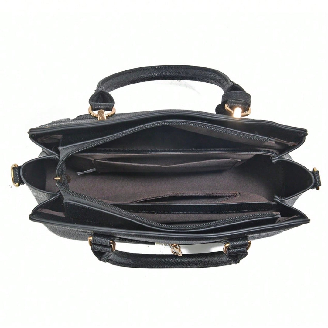 Bolsa Feminina Grande de Mão com Alça Lateral Vintage Preta